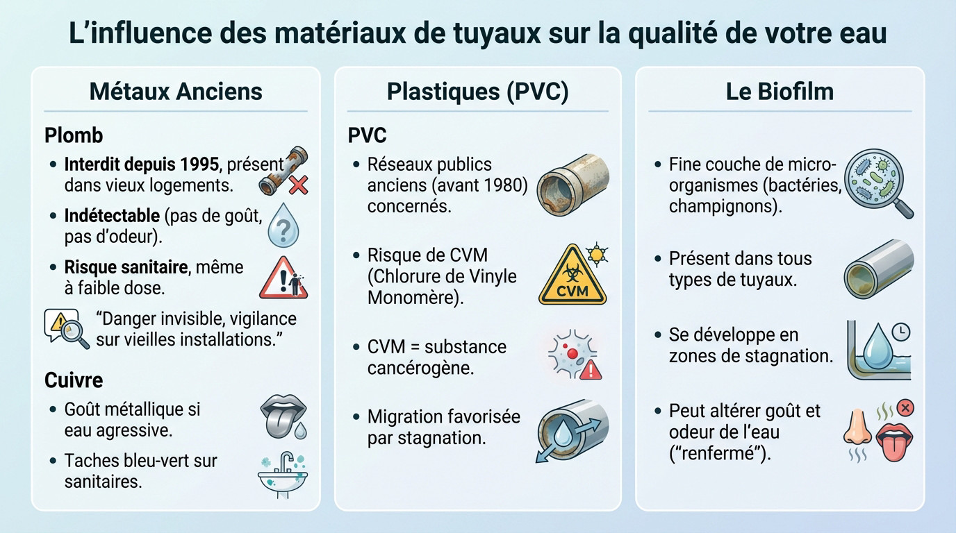 Tuyaux corrodés pouvant altérer la qualité de l'eau du robinet