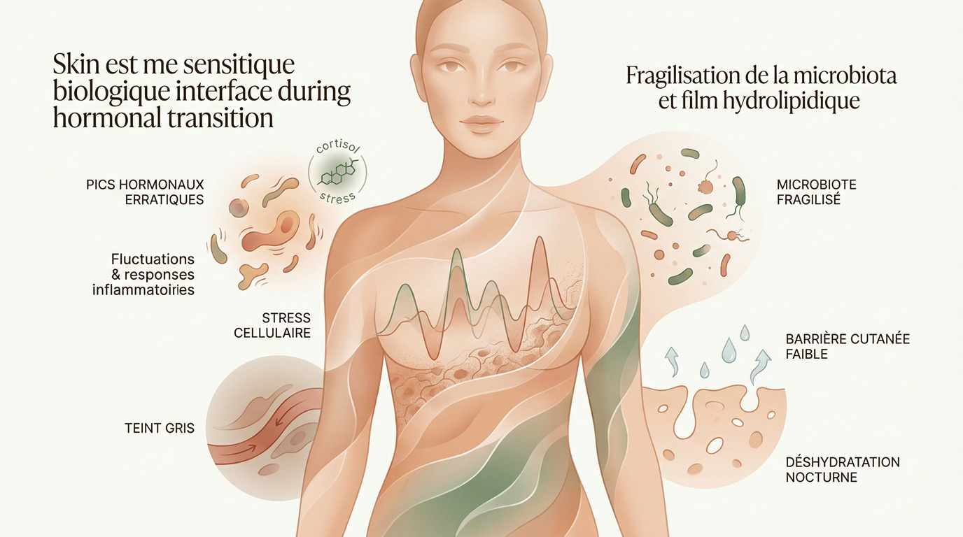 Impact des fluctuations hormonales sur la structure et l'hydratation de la peau en périménopause
