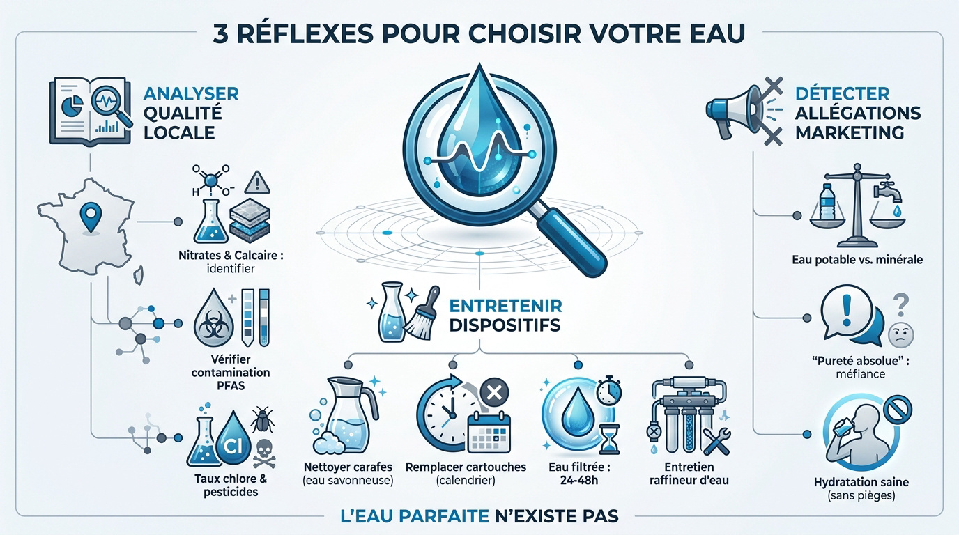Conseils pour choisir entre eau minérale et eau filtrée
