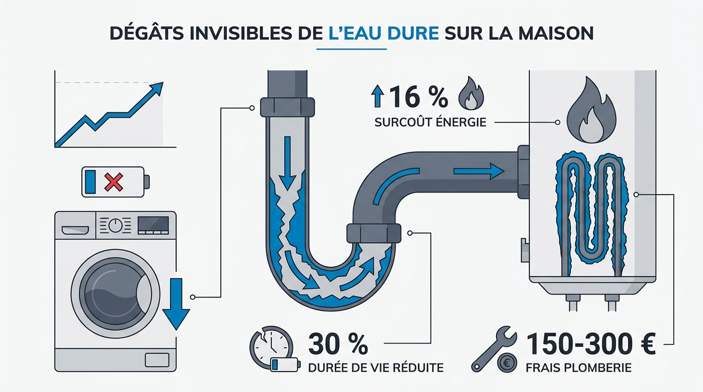 Impact du calcaire et de l'eau dure sur les canalisations et l'électroménager