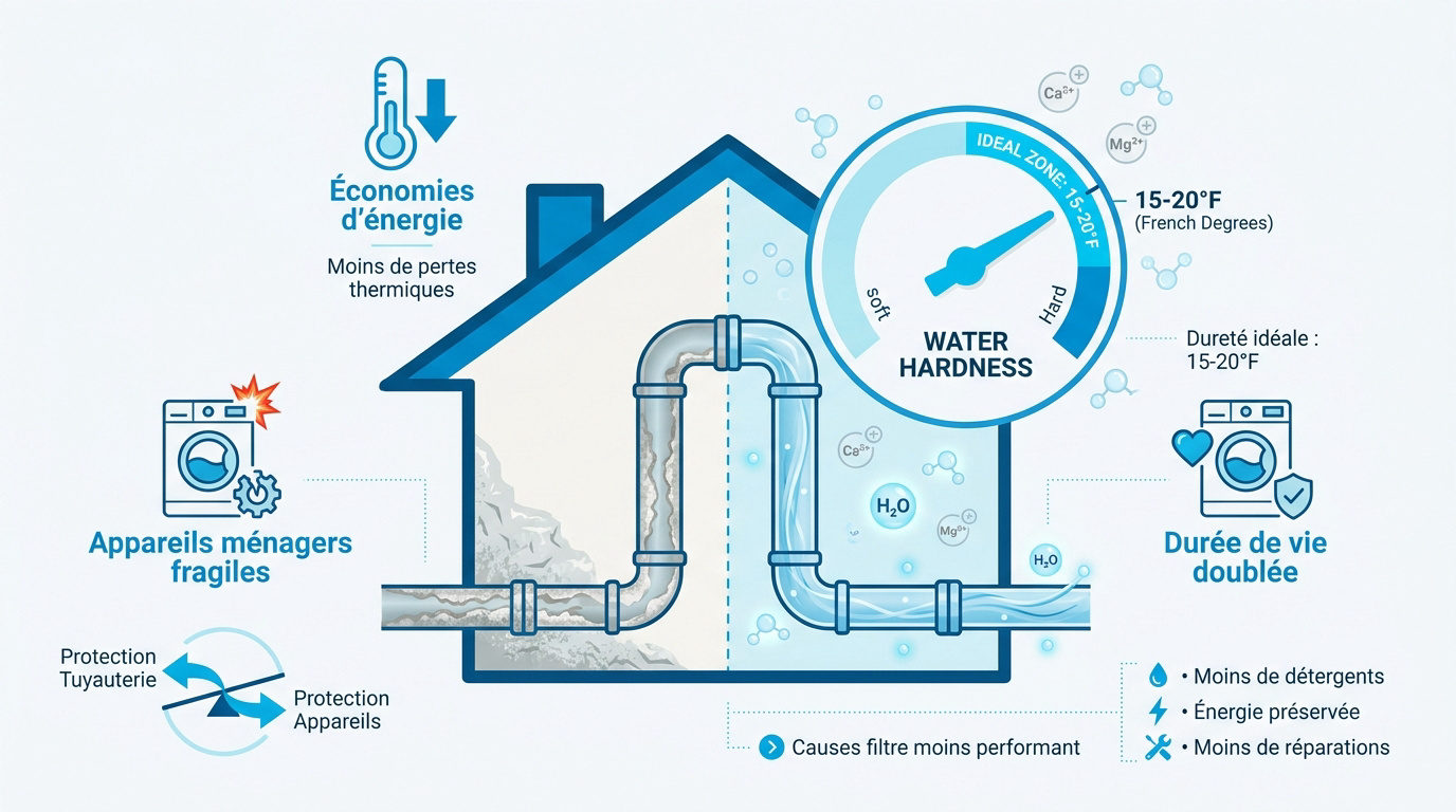 Impact de la dureté de l'eau sur la maison