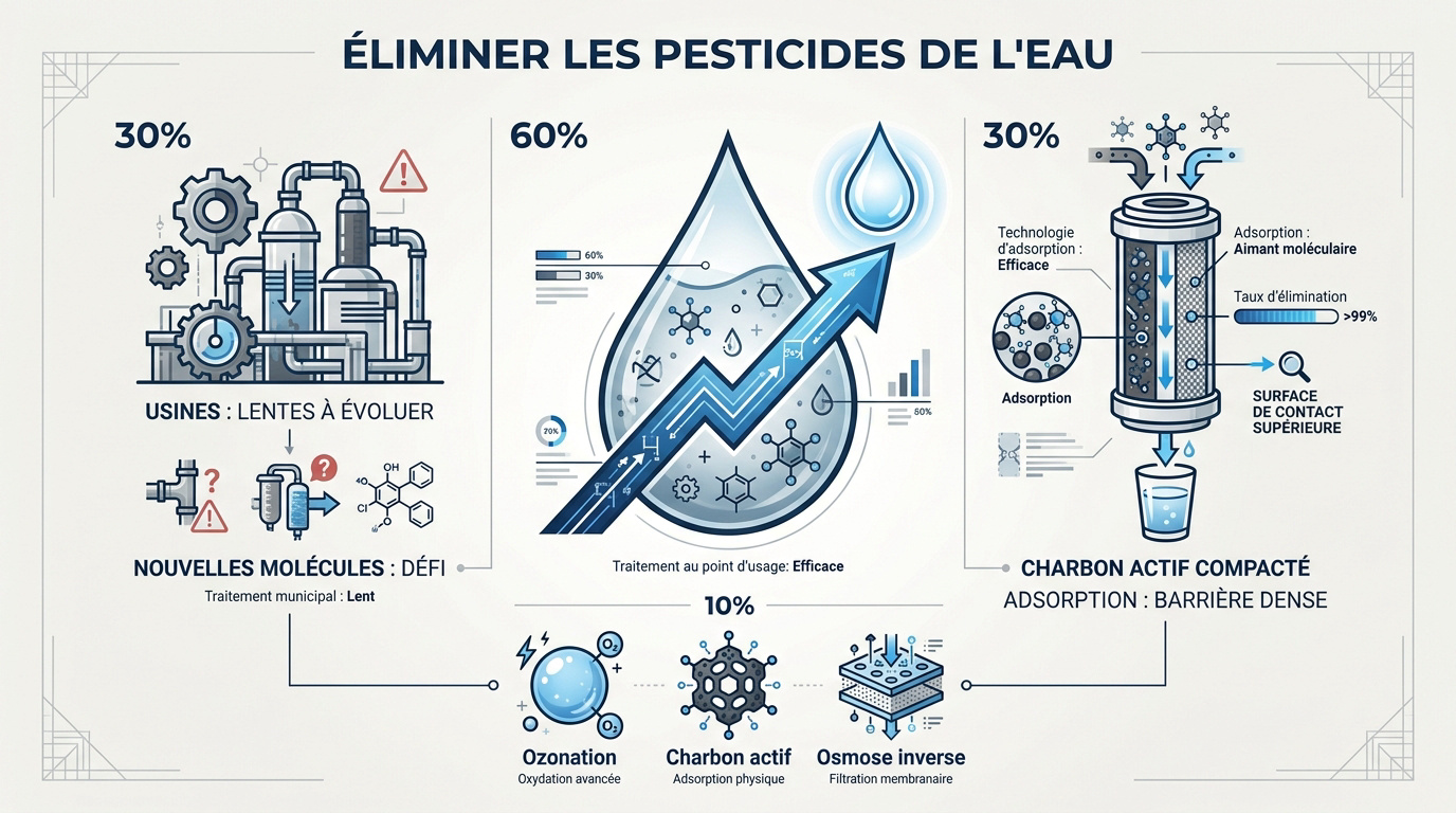 Système de filtration domestique pour éliminer les résidus de pesticides