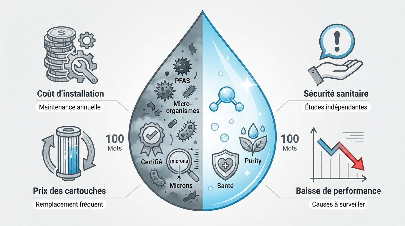 Comparaison des systèmes de filtration d'eau domestique et cartouches de rechange