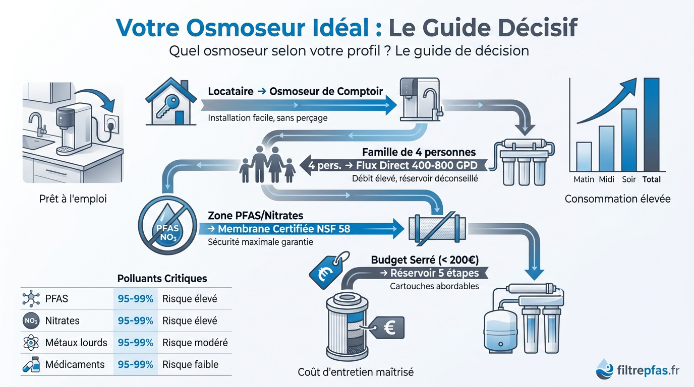 Guide comparatif pour choisir son osmoseur d'eau selon son profil d'utilisation