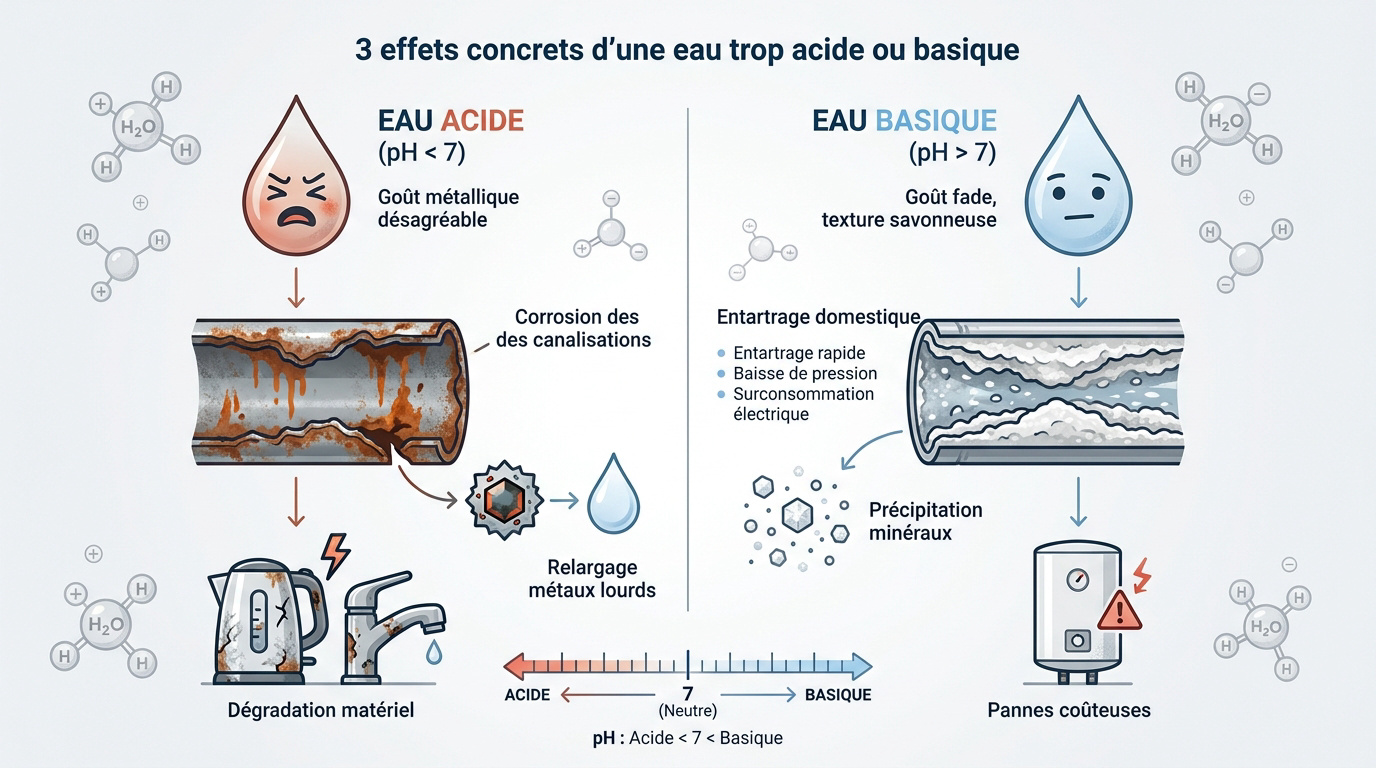 Impact du pH de l'eau sur la corrosion des tuyaux et l'entartrage des appareils ménagers