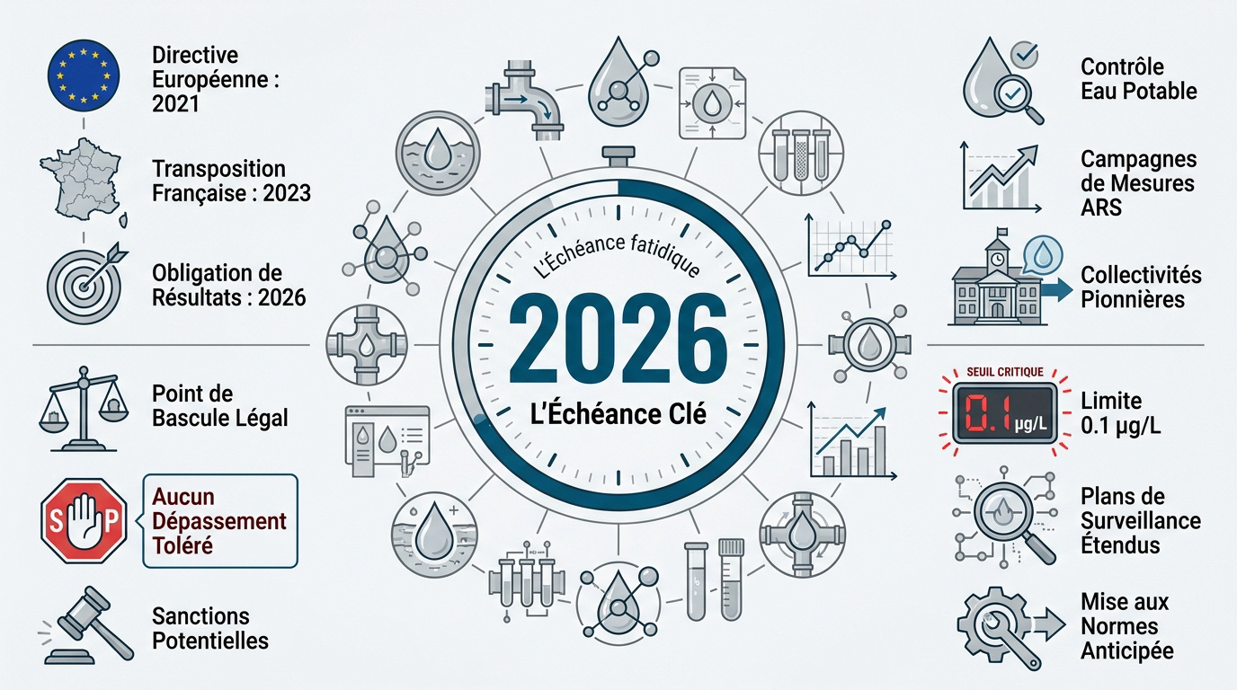 Calendrier réglementaire des PFAS et échéance 2026 pour la qualité de l'eau potable