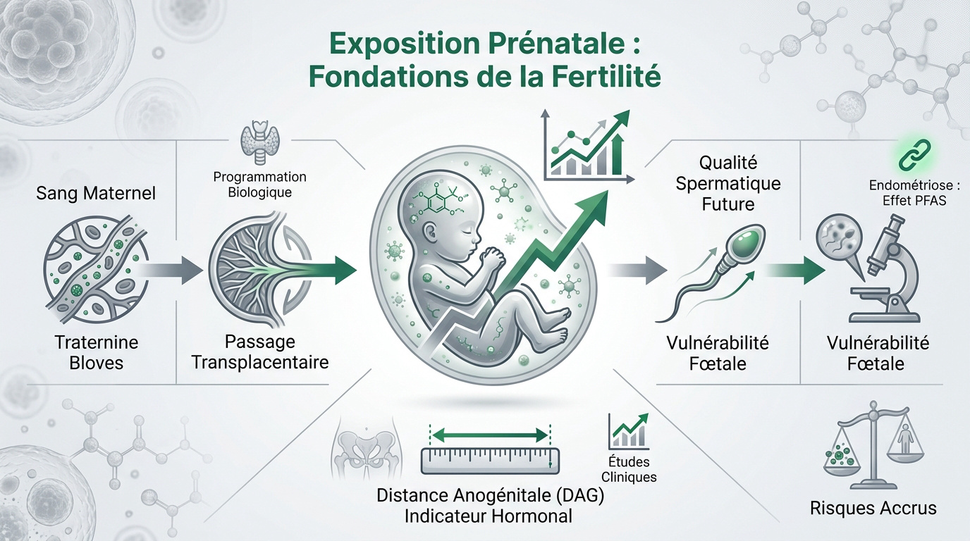 Impact de l'exposition prénatale aux PFAS sur le développement fœtal et la fertilité masculine